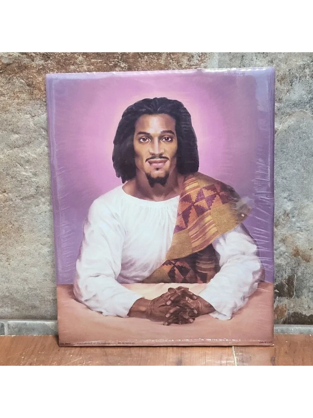 Vintage Unframed African American Portrayal of Jesus Christ Lithograph Art Print